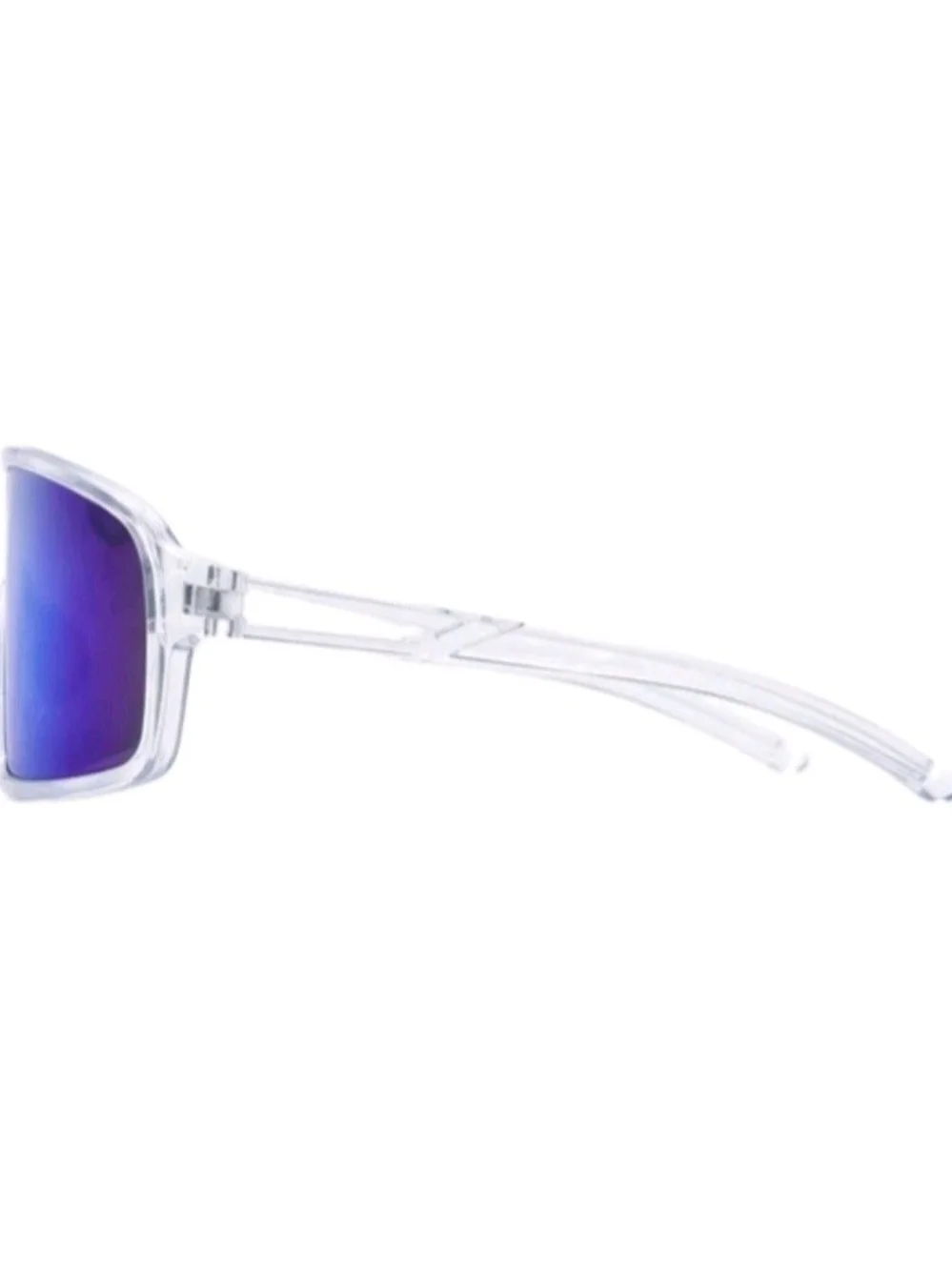 Cycling Sunglasses - Mirrored Blue Shield Lens